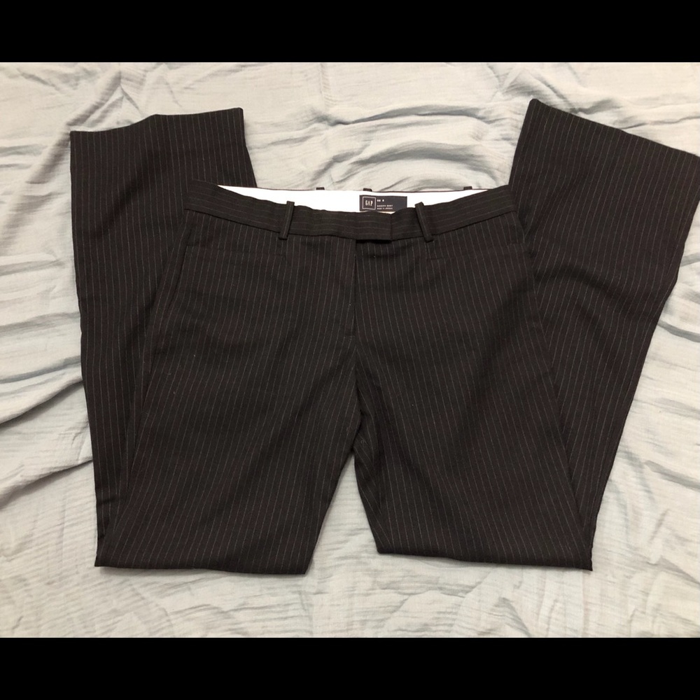 Gap Modern Boot Navy Pinstripe Pants EUC Size 8R